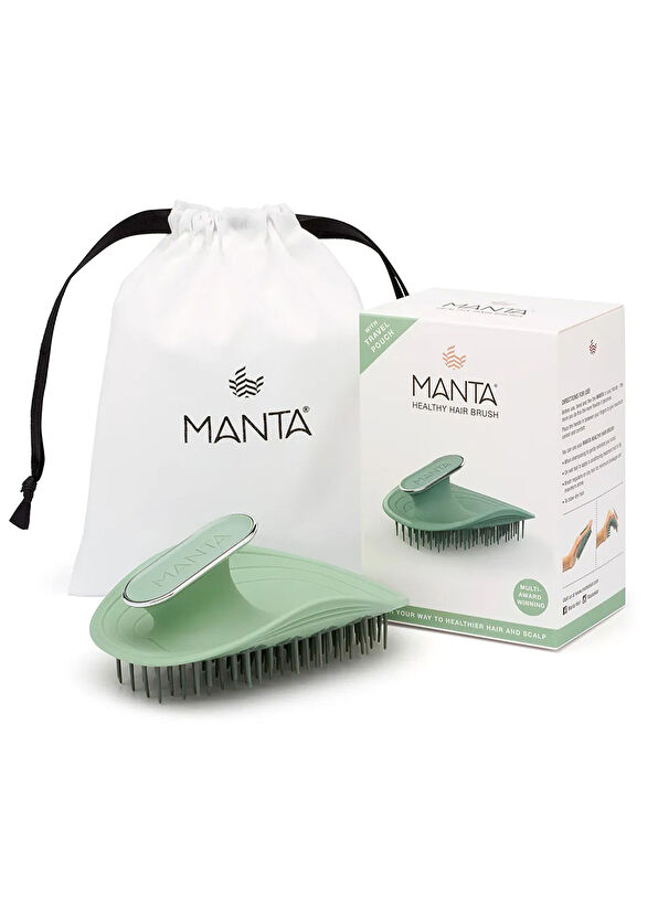 Manta Hair Original Serene Green White Gold Brush for Brittle Hair and Sensitive Scalp - 2