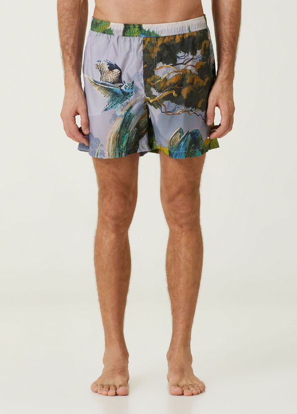 Valentino Blue Figure Patterned Swimsuit - 2