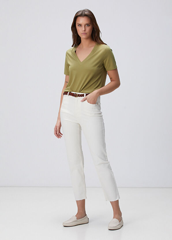 Network Kırık Beyaz Denim Pantolon - 1