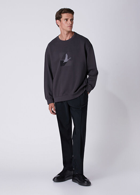 Beymen Club Comfort Fit Antrasit Kaz Logolu Sweatshirt - 3