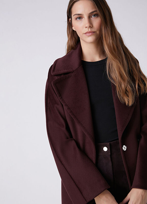 Beymen Club Plum Wool Coat - 2