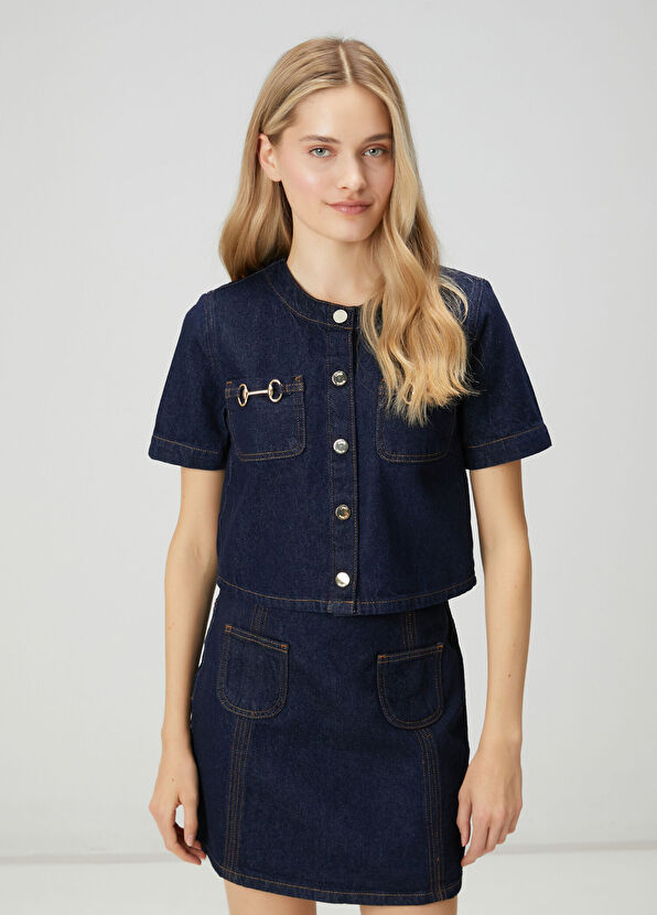 Beymen Club Indigo Mini Denim Ceket - 1