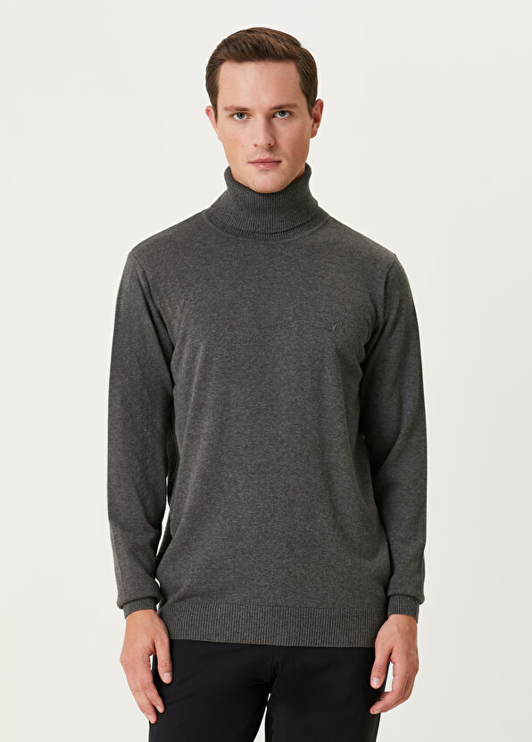 Beymen Club Dark Grey Turtleneck Sweater - 1