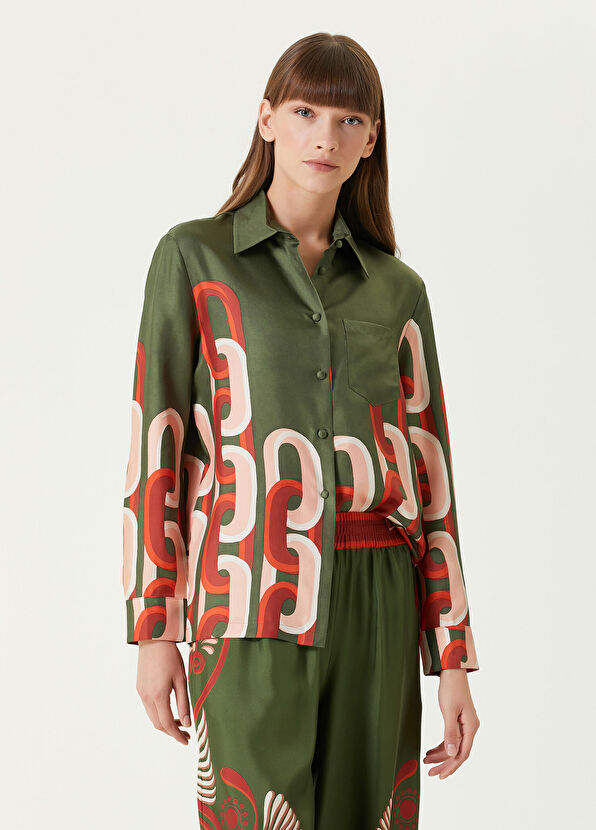 La Doublej Prometheus Placee Yeşil İpek Gömlek - 1