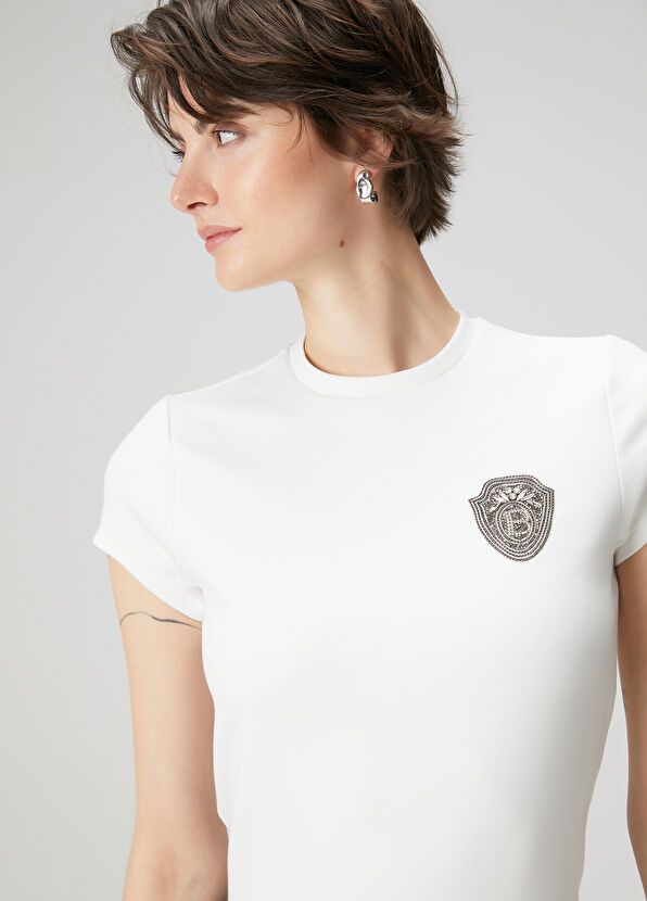 Beymen Club Off-White Crystal T-Shirt - 2