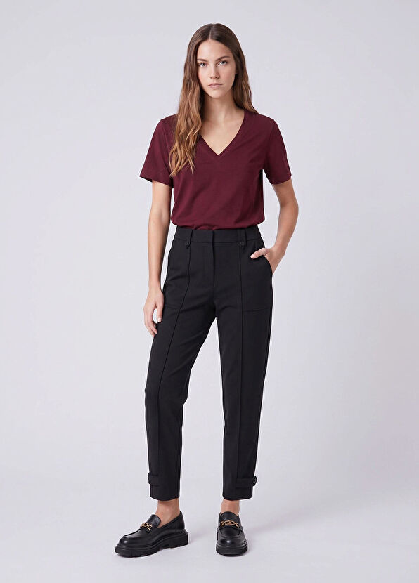 Beymen Club Siyah Paçası Apoletli Scuba Jogger Pantolon - 1