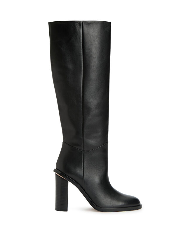 Siyah Topuklu Deri Çizme - Görsel 2