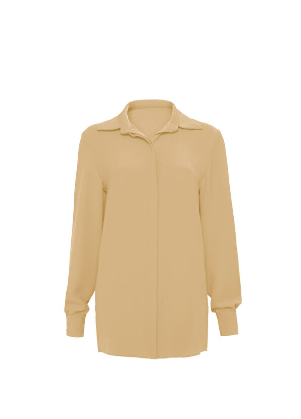 Direct Message Carine Cream Long Sleeve Women's Shirt - 1