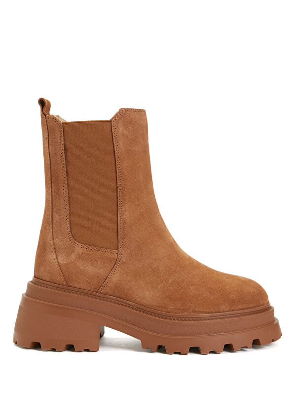 Beymen Club Tan Women's Leather Chelsea Boots - 1