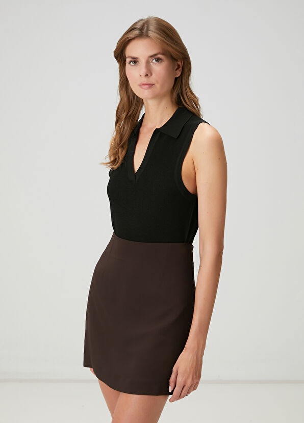 Beymen Club Black Polo Knit Tank Top - 1