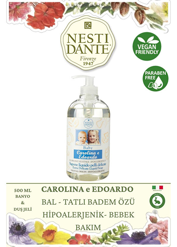 Nesti Dante Hipoalerjenik Vegan Bebek Bakım Bebek Banyo ve Duş Jeli 500 ml - 2