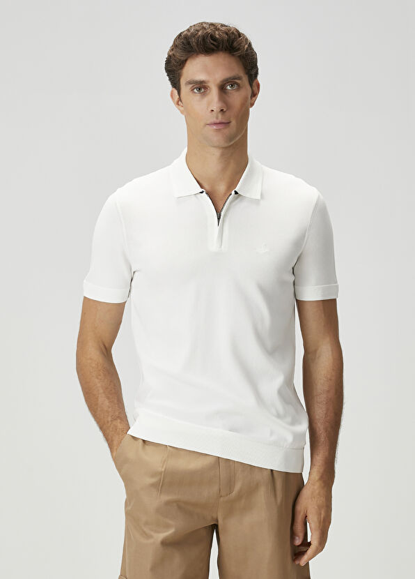 Beymen Club Kırık Beyaz Polo Yaka Kısa Kollu Triko - 2