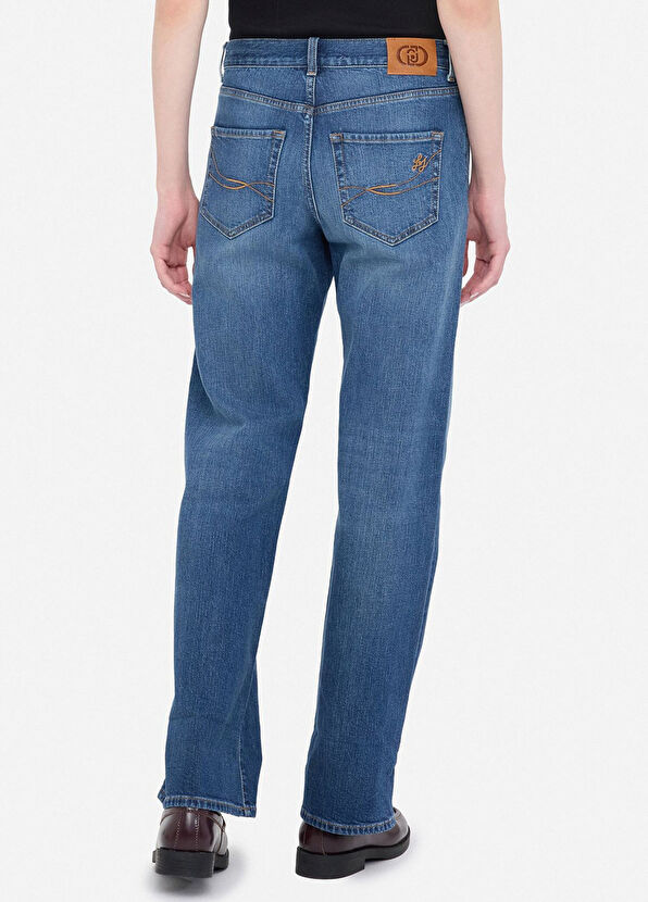 Liu Jo Mavi Düz Kesim Kadın Jean Pantolon - 4