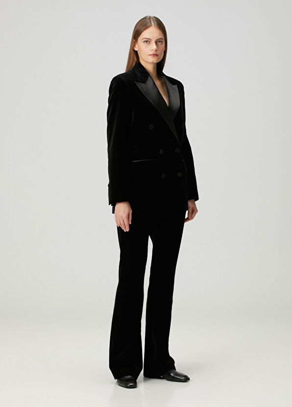 Golden Goose Siyah Kruvaze Kadife Ceket - 2