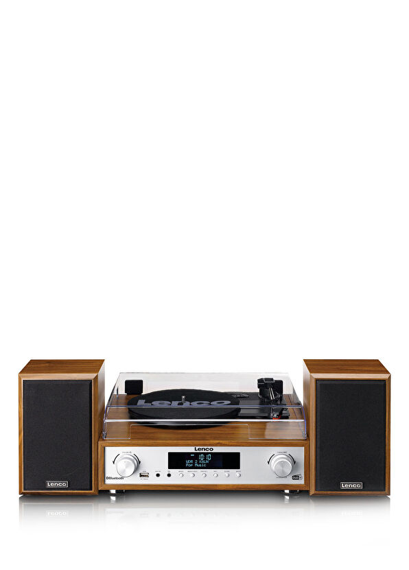 Lenco MC-160WD Ahşap Bluetooth Fm Radyo Özellikli Stereo Hoparlörlü Hifi Pikap - 1