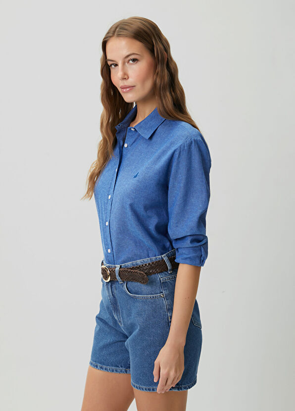 Beymen Club Kobalt Keten Gömlek - 1