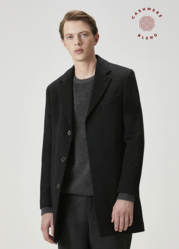 Beymen Club Premium Siyah Kaşmir Palto - 1