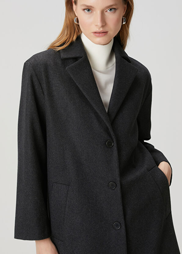 Beymen Club Anthracite Wool Coat - 2