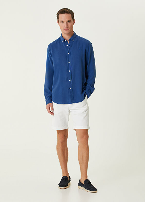 Beymen Club Slim Fit Beyaz Twill Şort - 1