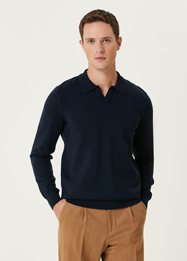 Beymen Club Navy Blue Polo Sweater - 1