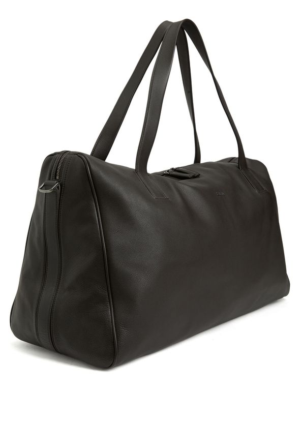Zegna Dark Brown Men's Leather Travel Bag - 2