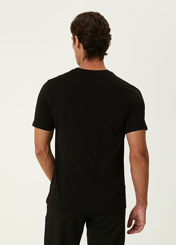 Beymen Club Black Injection Stripe Printed Logo T-shirt - 4