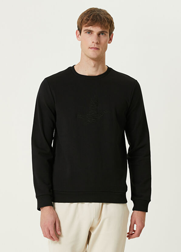 Beymen Club Siyah Logo Nakışlı Sweatshirt - 1