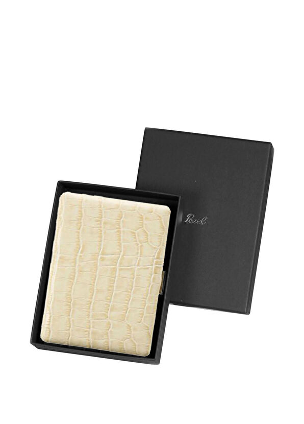 Pearl Japan Cosmos Croco White 9-Piece Leather Long Cigarette Case - 2