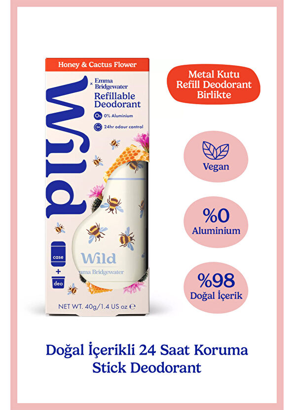 Wild Honey Bee + Honey & Cactus Flower Stick Kadın Deodorant + Refill 40 gr - 2