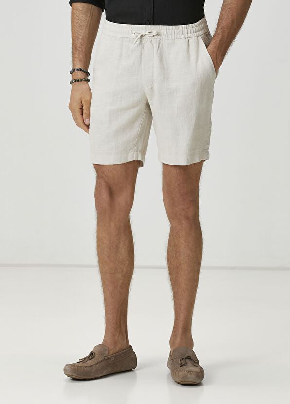 Beymen Club Taş Kordonlu Keten Şort - 2