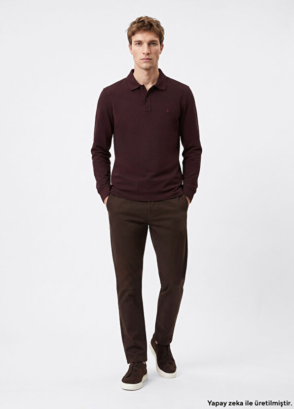 Beymen Club Comfort Fit Plum Polo Neck Sweatshirt - 1