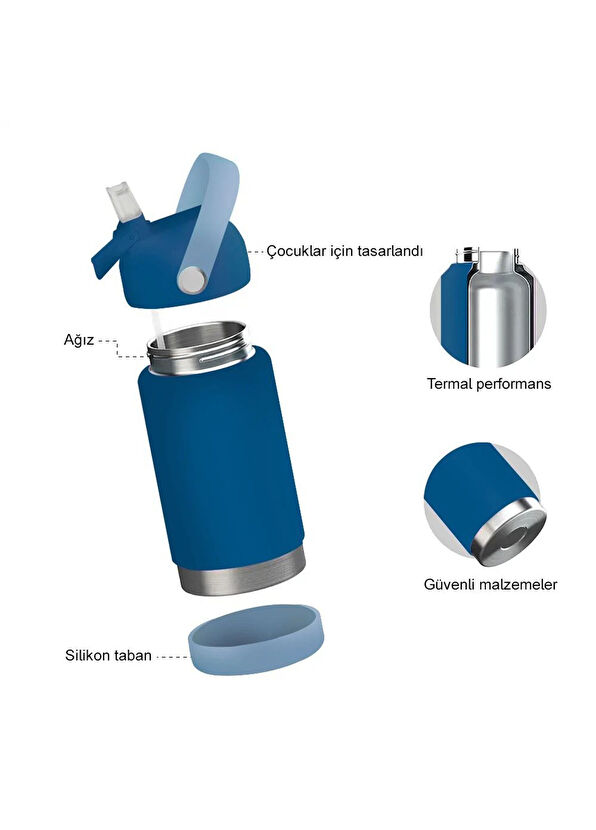 SipnJoy FlipSip Golden Horn Çelik Çocuk Suluk Termos 360 ml  - 4