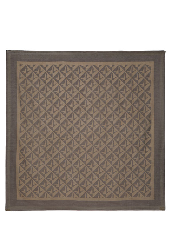 Beymen Club Brown Club Monogram Women's Cotton Silk Shawl - 1