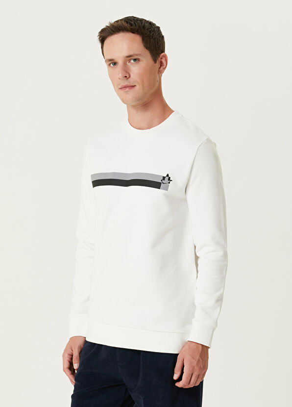 Beymen Club Beyaz Logo Baskılı Sweatshirt - 4