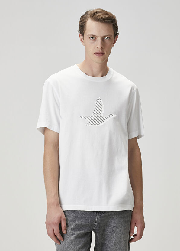 Beymen Club Beyaz Logo Baskılı T-shirt - 1