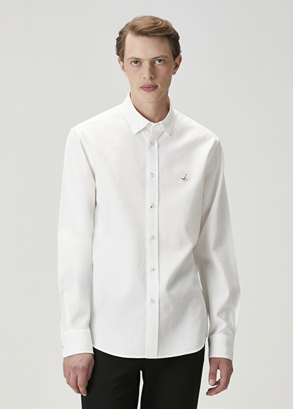Beymen Club Comfort Fit White Textured Shirt - 2