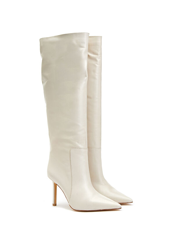 Beymen Club Beige Women's Leather Boots - 2