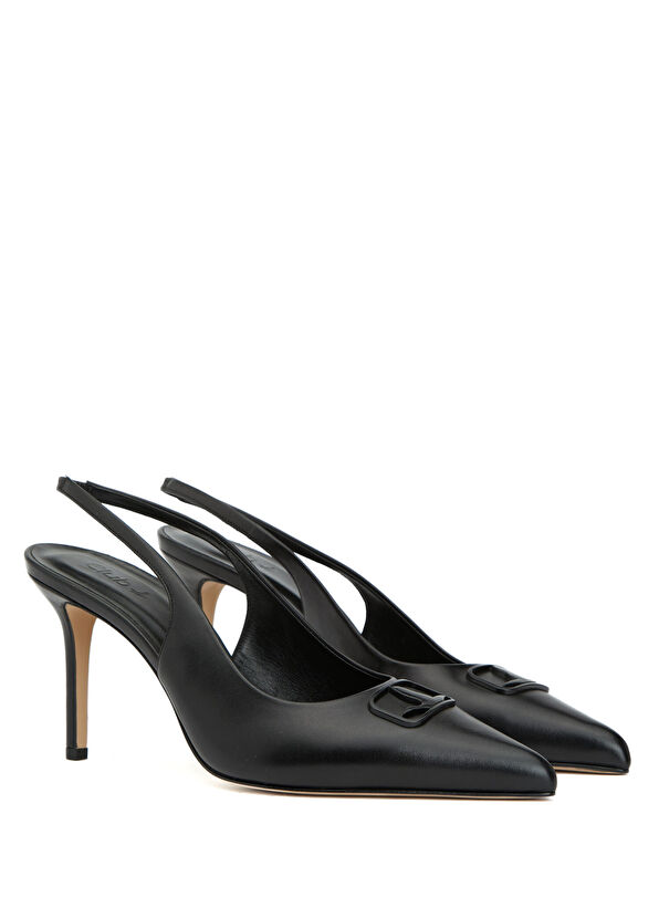 Beymen Club Siyah Deri Topuklu Ayakkabı - 2