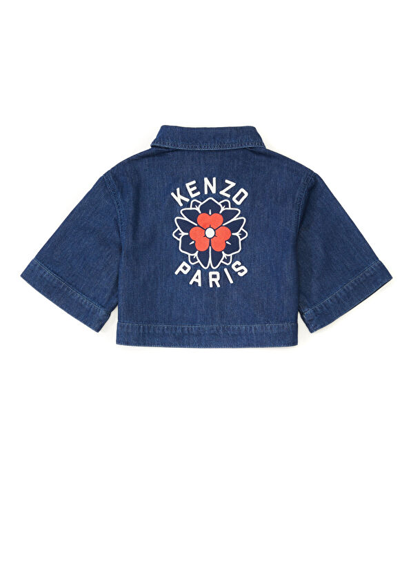 Kenzo Lacivert Kız Çocuk Denim Ceket - 2
