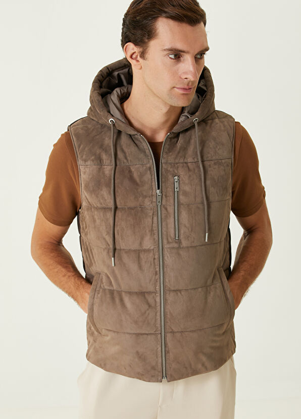 Beymen Club Vizon Kapüşonlu Deri Yelek - 2