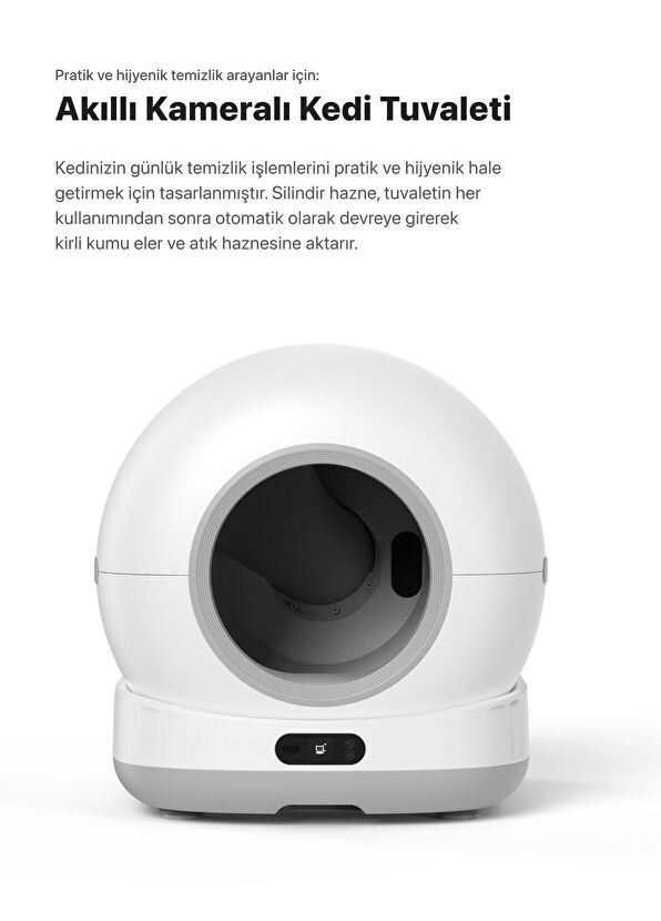 X8623 Kameralı Akıllı Otomatik Kedi Tuvaleti - Görsel 3