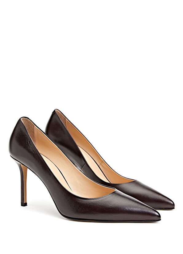 Beymen Club Koyu Kahverengi Deri Stiletto - 2