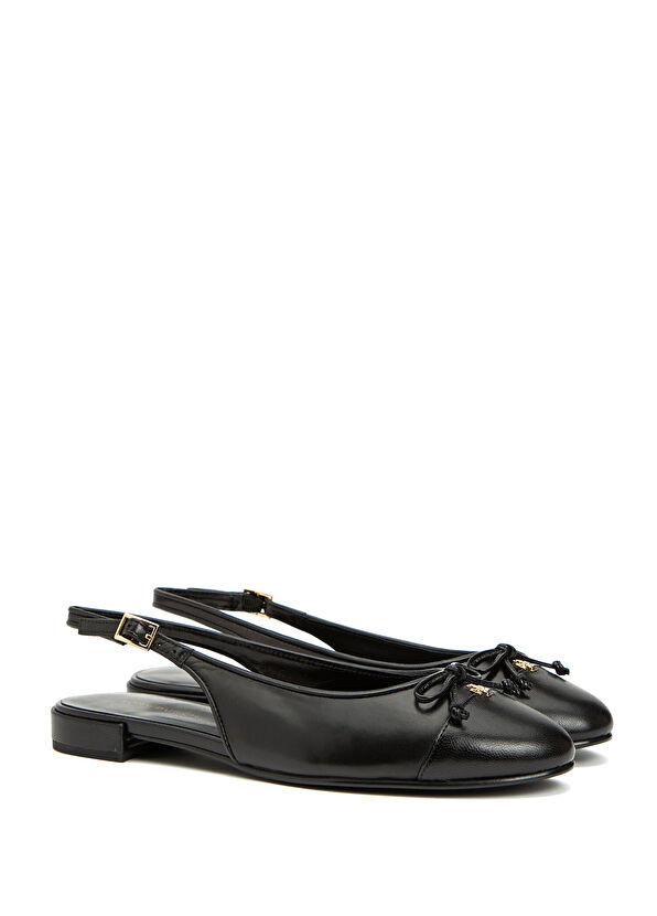 Siyah Kadın Deri Babet - Görsel 4