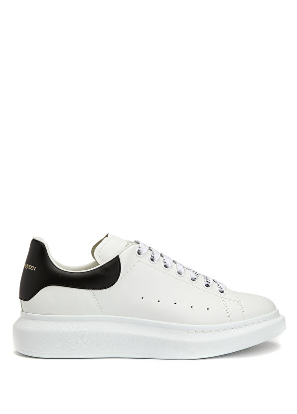 Alexander McQueen Oversized White Black Men's Leather Sneakers - 1