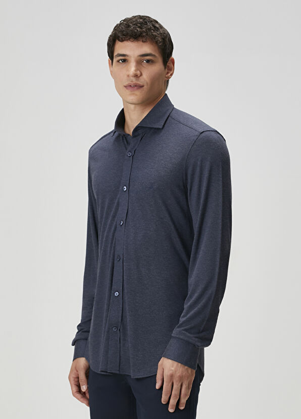 Beymen Club Slim Fit Smoked Flannel Look Knitted Shirt - 4