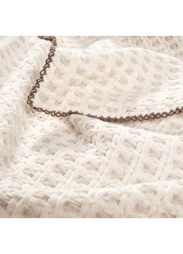 Zsa Zsa Zsu Costa Natural 100% Cotton Edge Embroidered Double Piqué 200 x 220 cm - 4