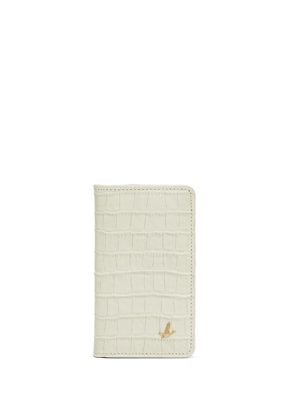 Beymen Club Beige Crocodile Textured Women's Leather Wallet - 1