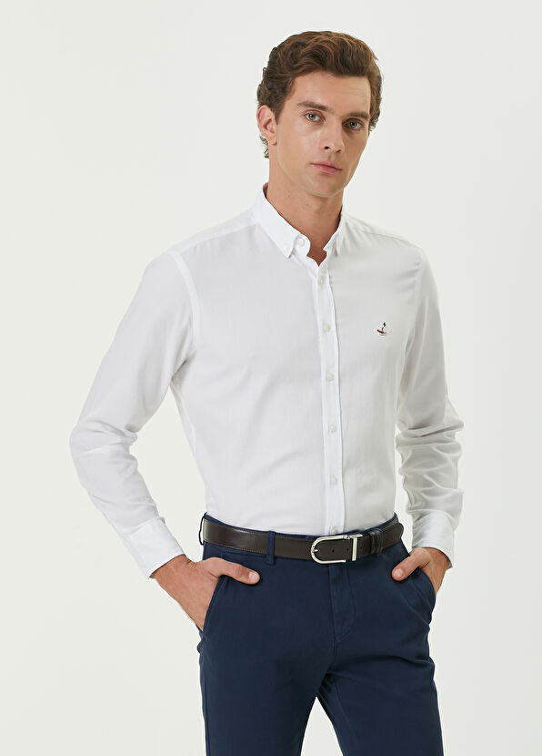 Beymen Club Comfort Fit Beyaz Oxford Gömlek - 1