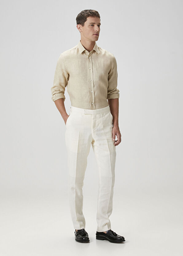 Ralph Lauren Purple Label Bej Keten Gömlek - 2