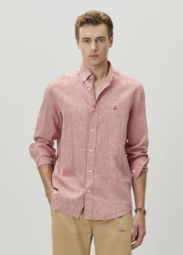 Beymen Club Comfort Fit Tile Linen Shirt - 1